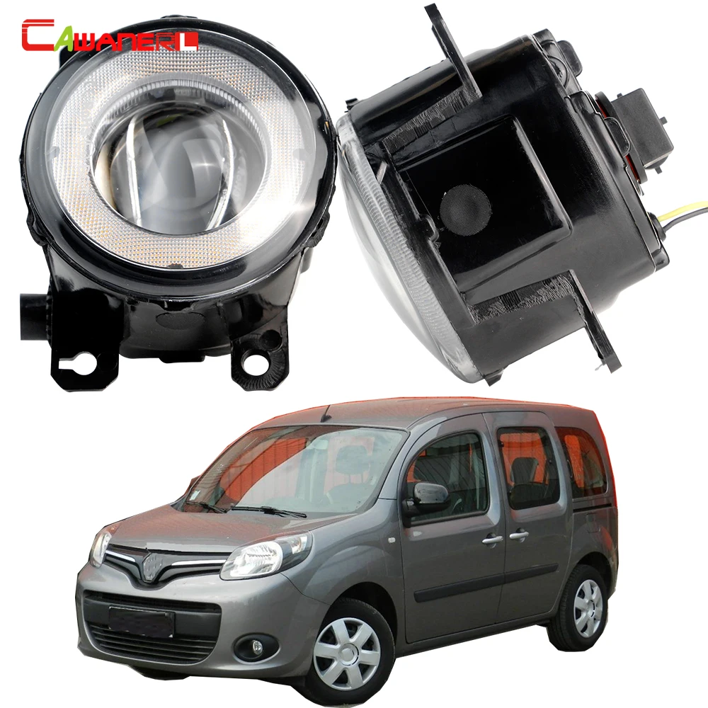 2 X Car Angel Eye Fog Light DRL 30W 8000LM LED Lens Fog Daytime Running Lamp For Renault Kangoo Grand Kangoo 2/II 2007–2021