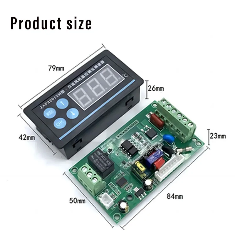 AC 220V 110V Motor AC Fan speed regulator temperature Control voltage regulator speed switch + LED Digital display TEMP control