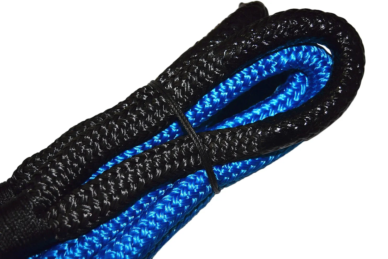Blue 12mm*6m Tow Rope Strap,Kinetic Energy Rope,Offroad Power Stretch Snatch Rope,Heavy-Duty Vehicle Recovery Rope