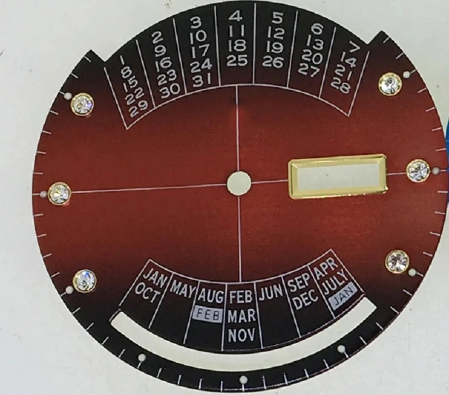 Accesorios de esfera O de reloj de 35,5mm para hombre, reemplazo de reloj para 46941, 46943, movimiento, calendario perpetuo, parte de la superficie