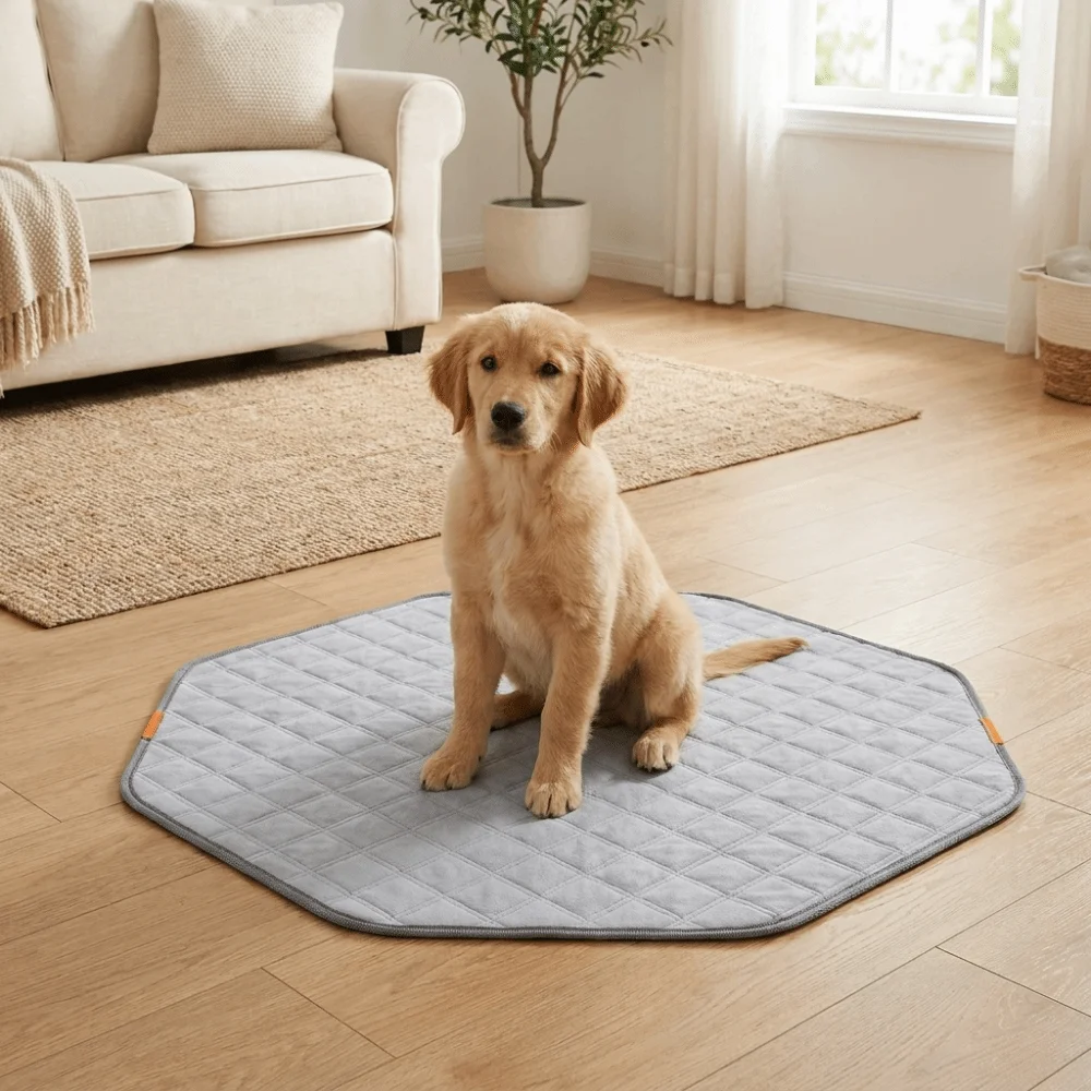 Dog Urine Pads Anti Slip Octagonal Dog Urine Pad Absorbent Washable Dog Pee Pads Reusable Pet Bed Urine Mat Pet Car Seat Cover