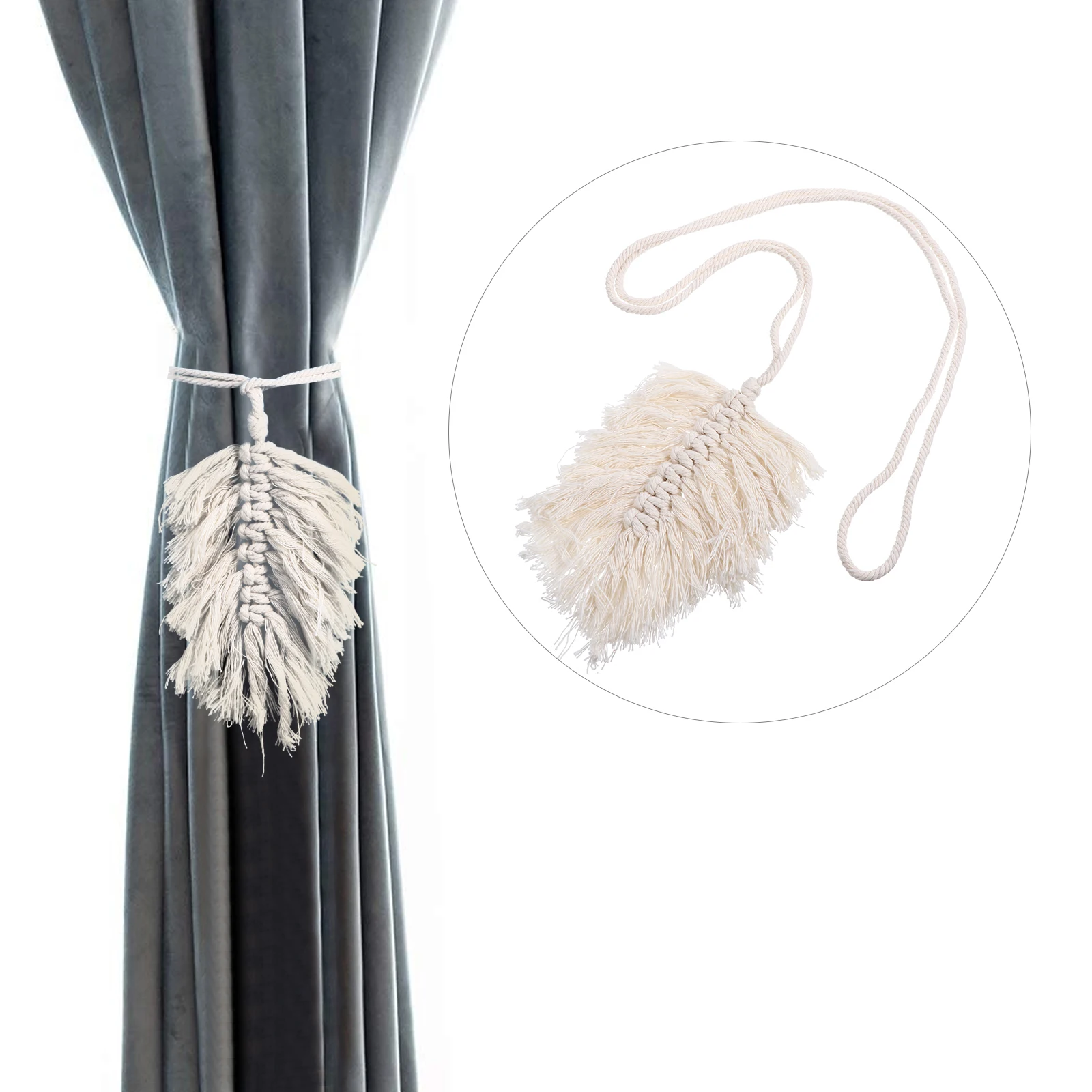 

Cotton Rope Curtain Tiebacks H Woven Decorative Holdback Fixing Supplies White Sheer Curtains Creative Tieback For Rooms