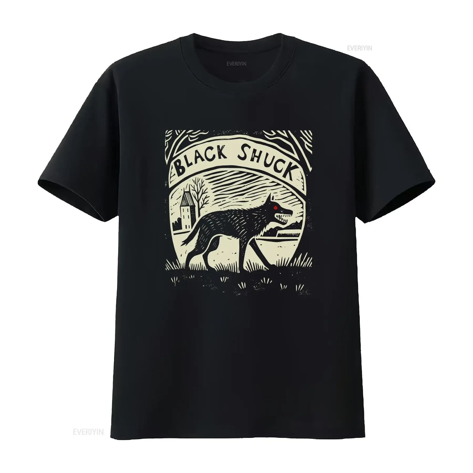 Black Shuck Devil Dog East Anglia tee Norfolk Suffolk folklore T Shirt long or short sleeves vintage Washed