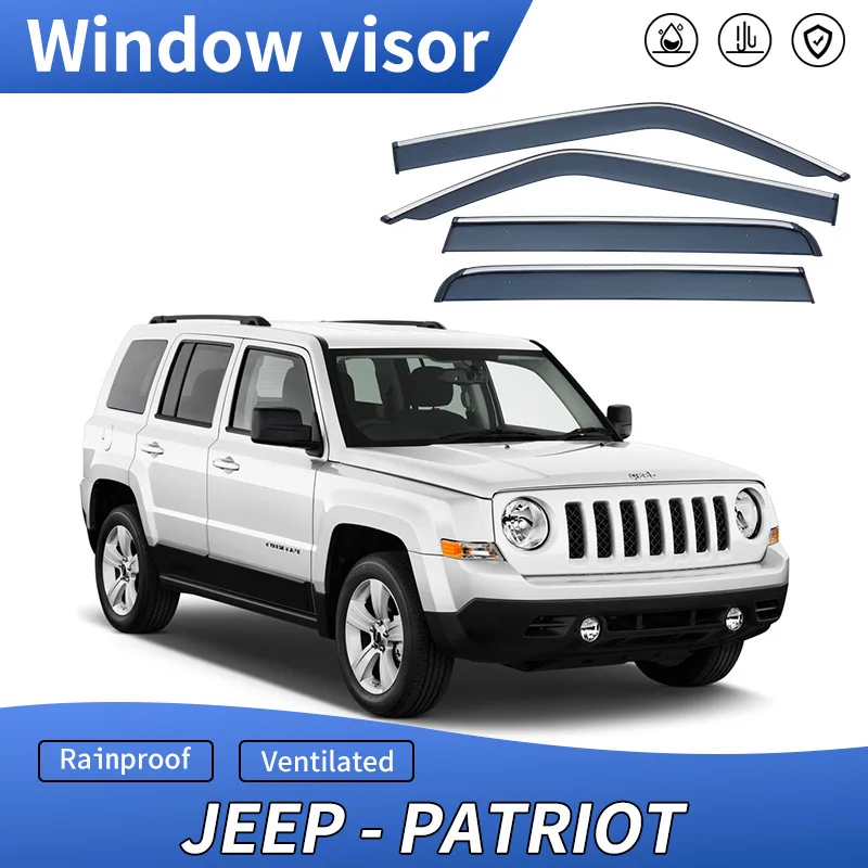 

4Pcs For JEEP Patriot 2011-2017 Car Window Visor Awning Shelters Windshield Side Window Rain Sun Shade Auto Accessories