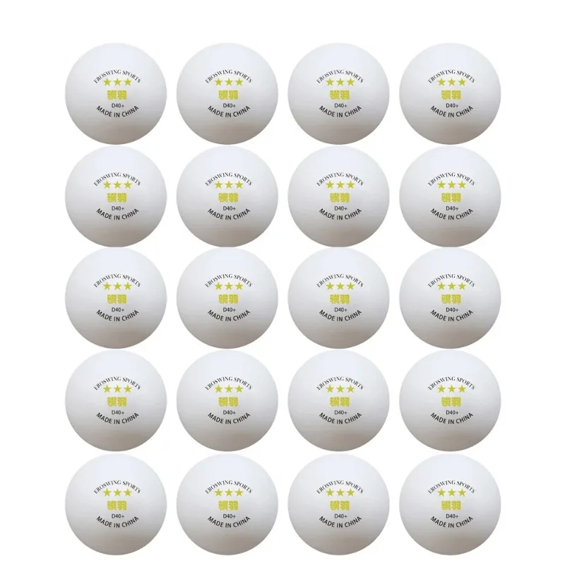 Pelotas de tenis de mesa de 3 estrellas, piezas, etiqueta amarilla, Eroswing, ABS, 40mm + buena elasticidad, color blanco, 100