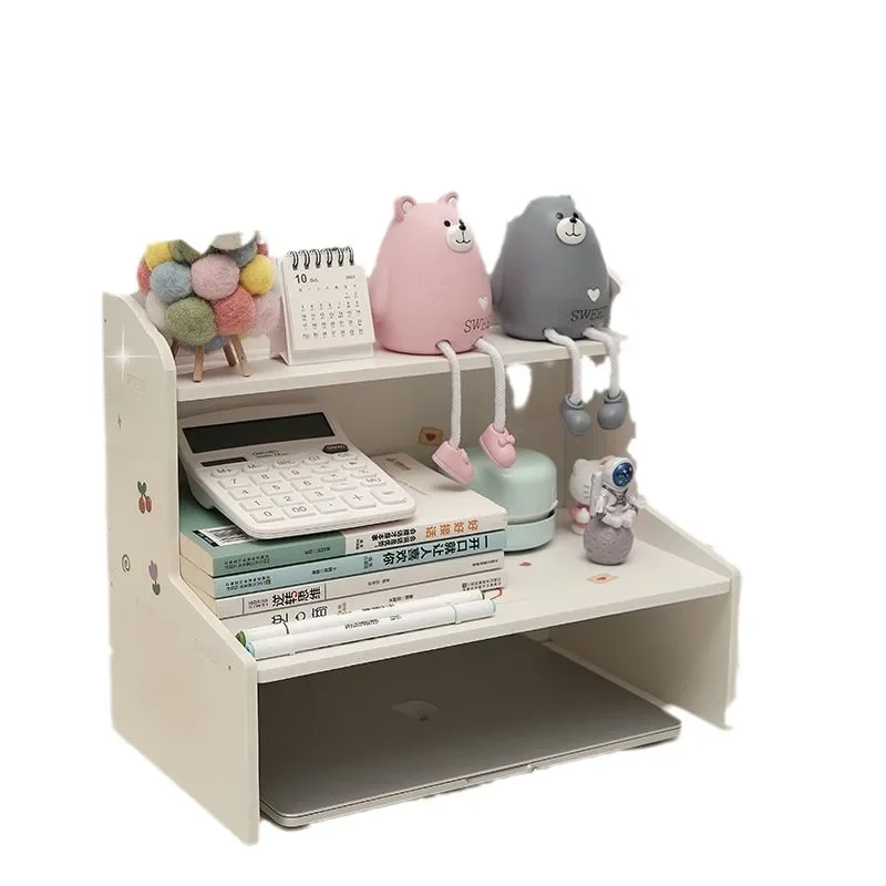 2026 New Desktop Double-layer Office Dormitory Desktop Storage Rack Shelf Vertical Display Rack