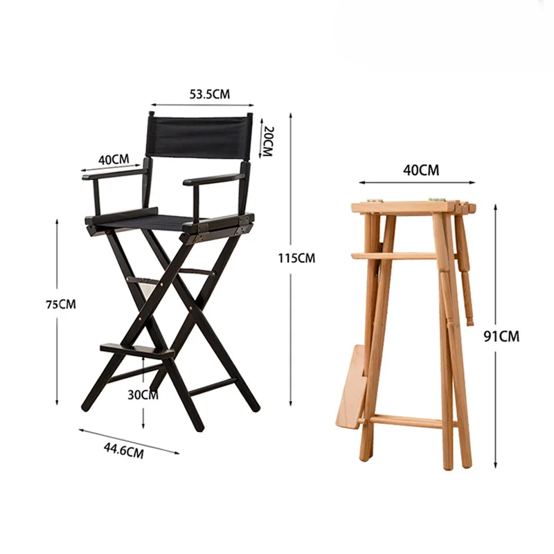 custom adjust portable outdoor luxury furniture professional stella tall make up artist high solid wood camp fold director chair