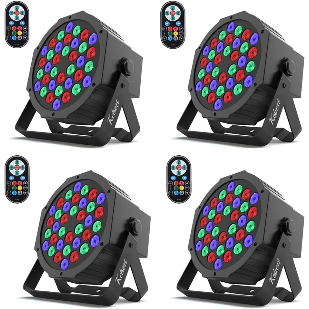 Par Lights, 36 Led DJ Stage Lights with Remote Control and DMX, 1W RGB Sound Activated Stage Lights 9 Modes Par Led Flood Lights