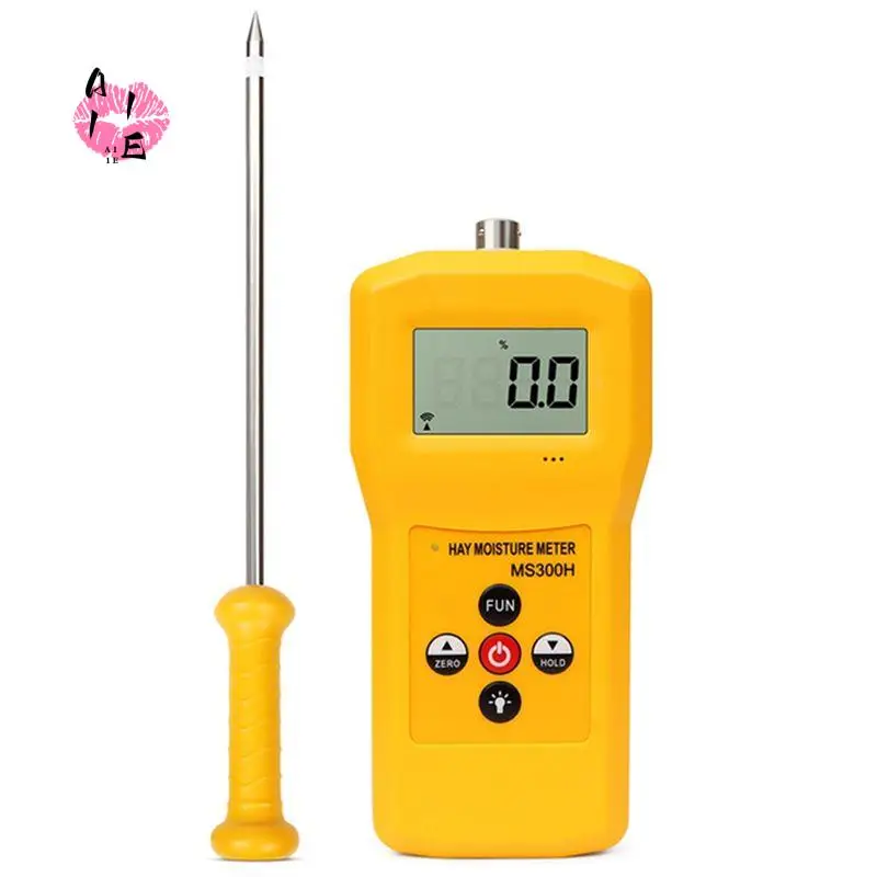 A11E-MS300H Portable Hay Moisture Meter With Probe For Hay Bale,Cereal Straw,Forage Grass,Leymus Chinensis Humidity Tester
