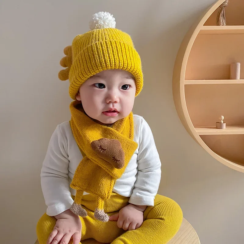 Baby Knitted Scarf Winter Warm New Baby Cute Cartoon Children Boys Girls Knitted Soft Neck Cover Kids Versatile Scarves