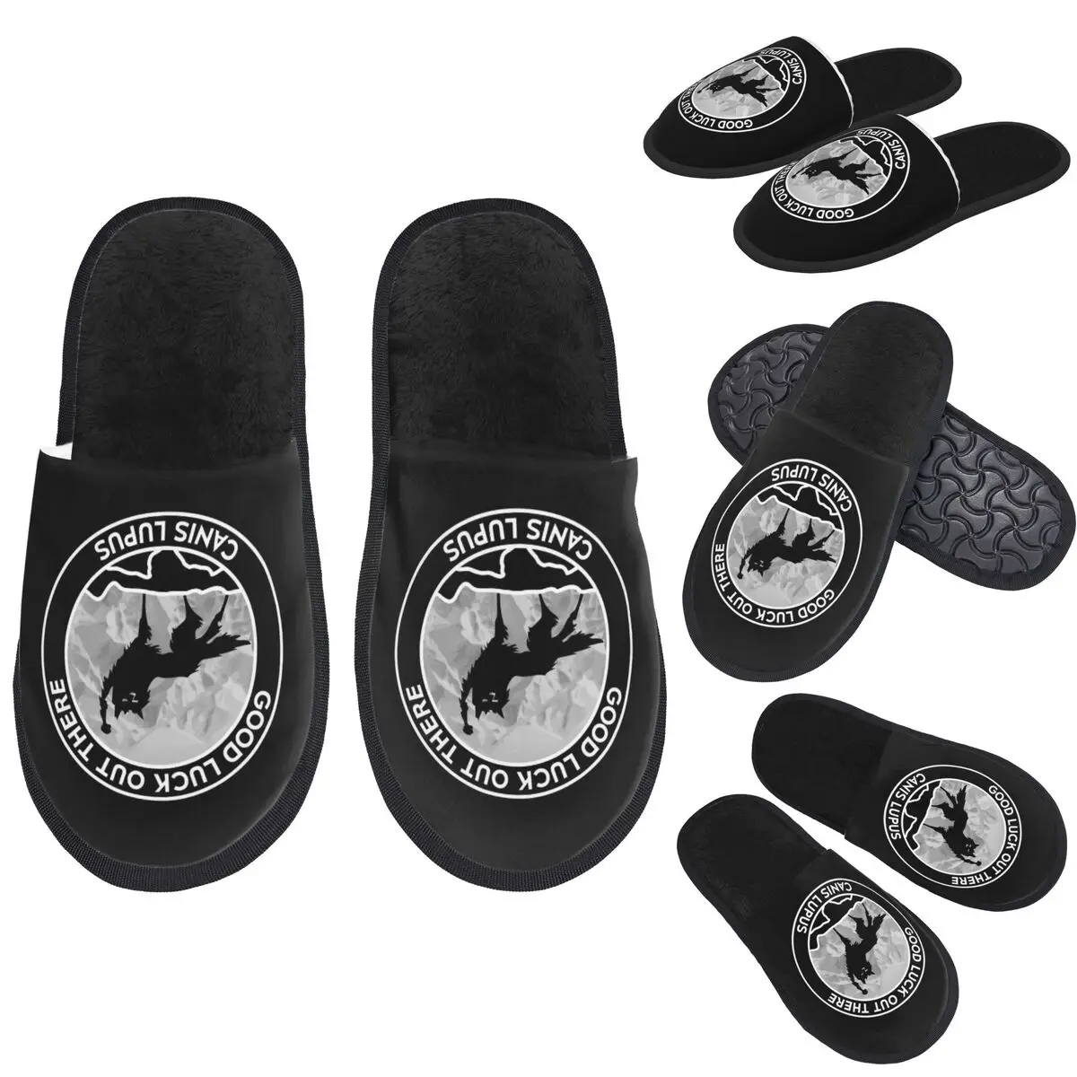 Custom Fantastic Mr Fox - Wolf - Canis Lupus - Fill Slippers Memory Foam Warm Soft Women House Slipper Indoor Comfy Shoes