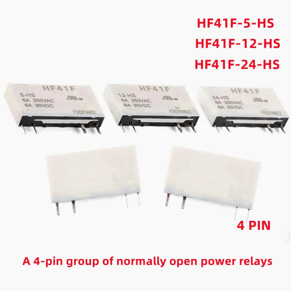 5PCS/Lot HF41F-24-ZS HF41F-12-ZS HF41F-5-ZS 5PIN HF41F-5-HS HF41F-12-HS HF41F-24-HS 4PIN Power Relay 41F-1Z-C-1 Relay Pedestal