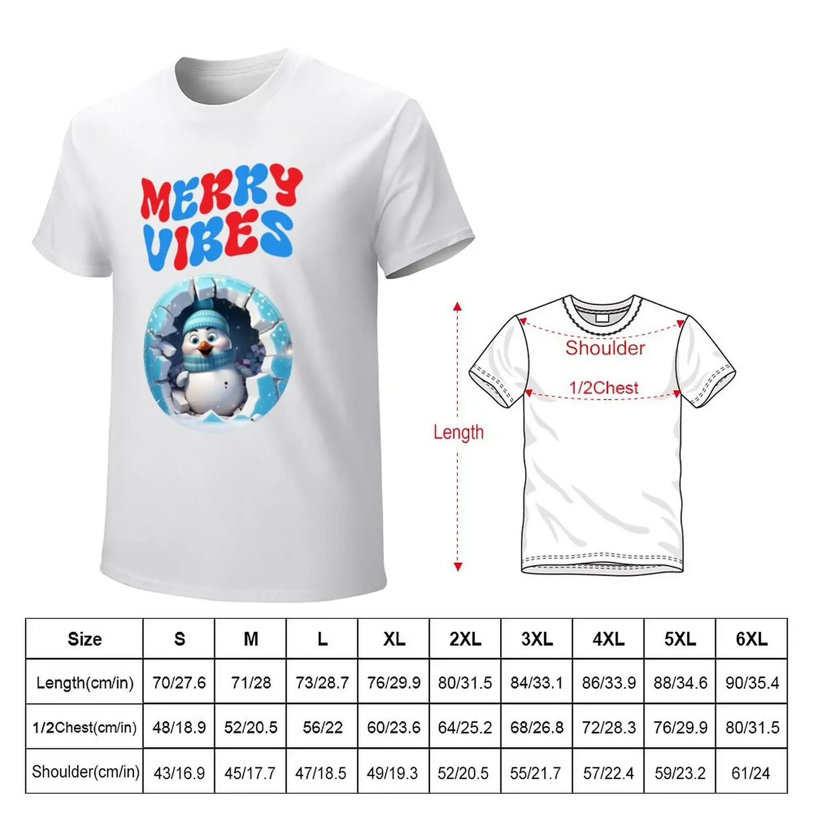 Merry Vibes, penguin, christmas, snow, winter, no 53 T-shirt oversizeds sublime summer tops men t shirts