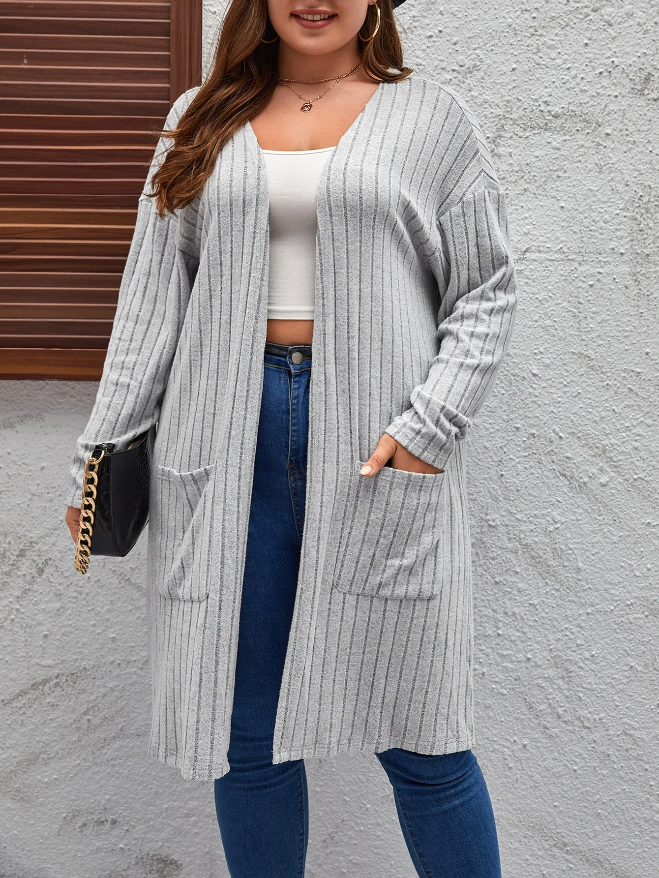 Cardigan Women\'s Casual Daily Long Sleeved Pockets Knitted Jackets 2024 Autumn Winter Comfortable Plus Size Female Clothing