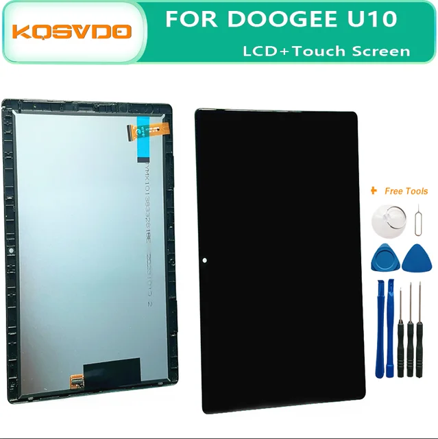 Nowy oryginalny ekran dotykowy wyświetlacz LCD dla ekran dotykowy tableta DOOGEE U9 U10 z ramką wymienne części digitizera