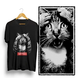 Coolmind U0102-T2 Cool Surprised Cat Print Men T Shirt Streetwear Exclusive Graphic Men Tshirt Cotton Unisex Tee Shirts