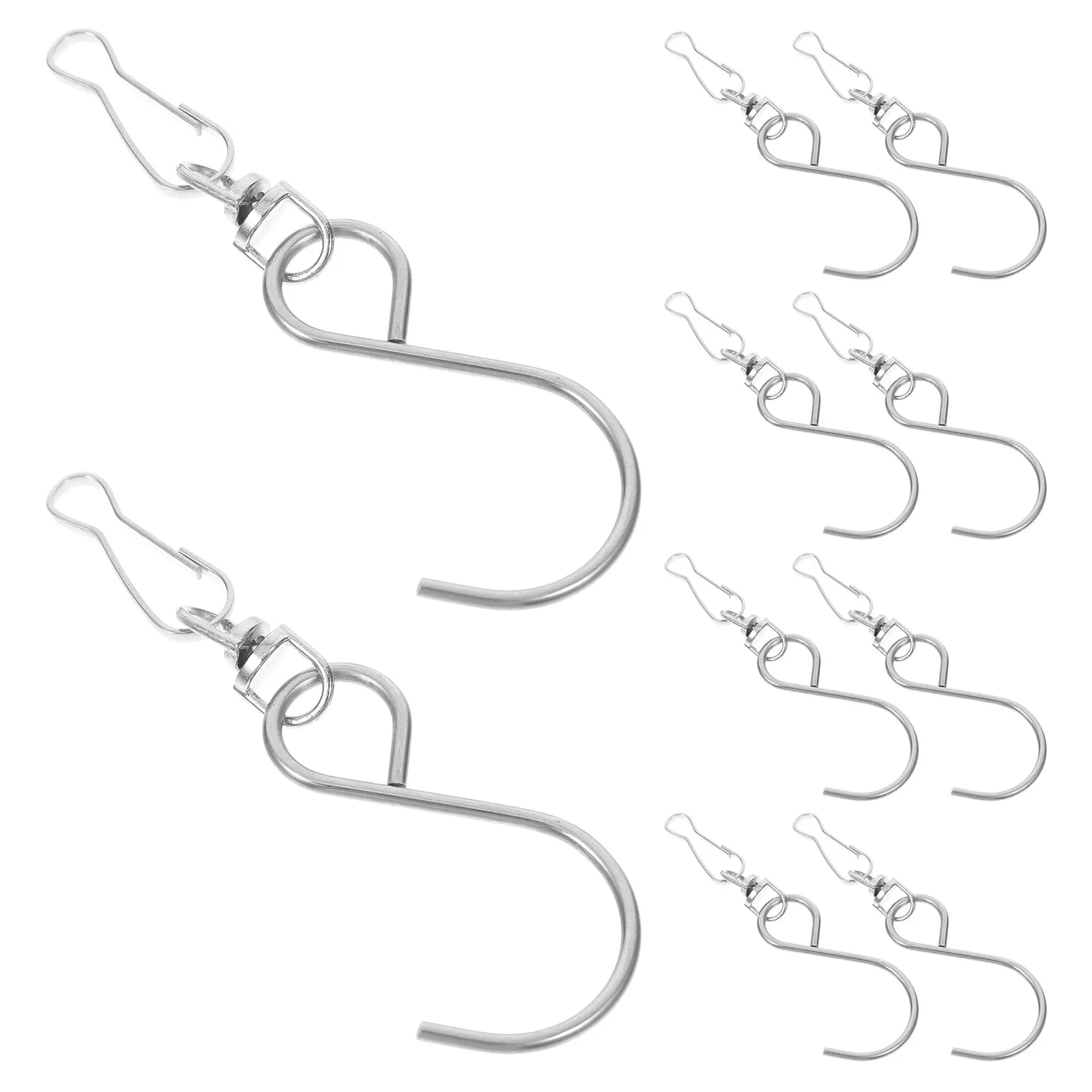

10 pcs Wind Chime Hooks Swivel Hanging Metal Flower Basket Plant Hanger Sturdy Steel Hooks for Garden Bells Decor