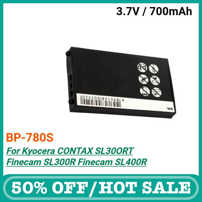 

700mAh 3.7V Rechargeable Camera Battery for Kyocera BP-780S, Contax SL300RT, Finecam SL300R, Finecam SL400R