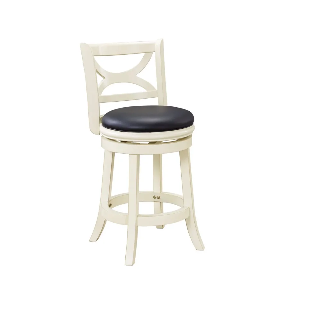 

Florence 24 In. Swivel Wood Counter Stool, White Finish Bar Chairs