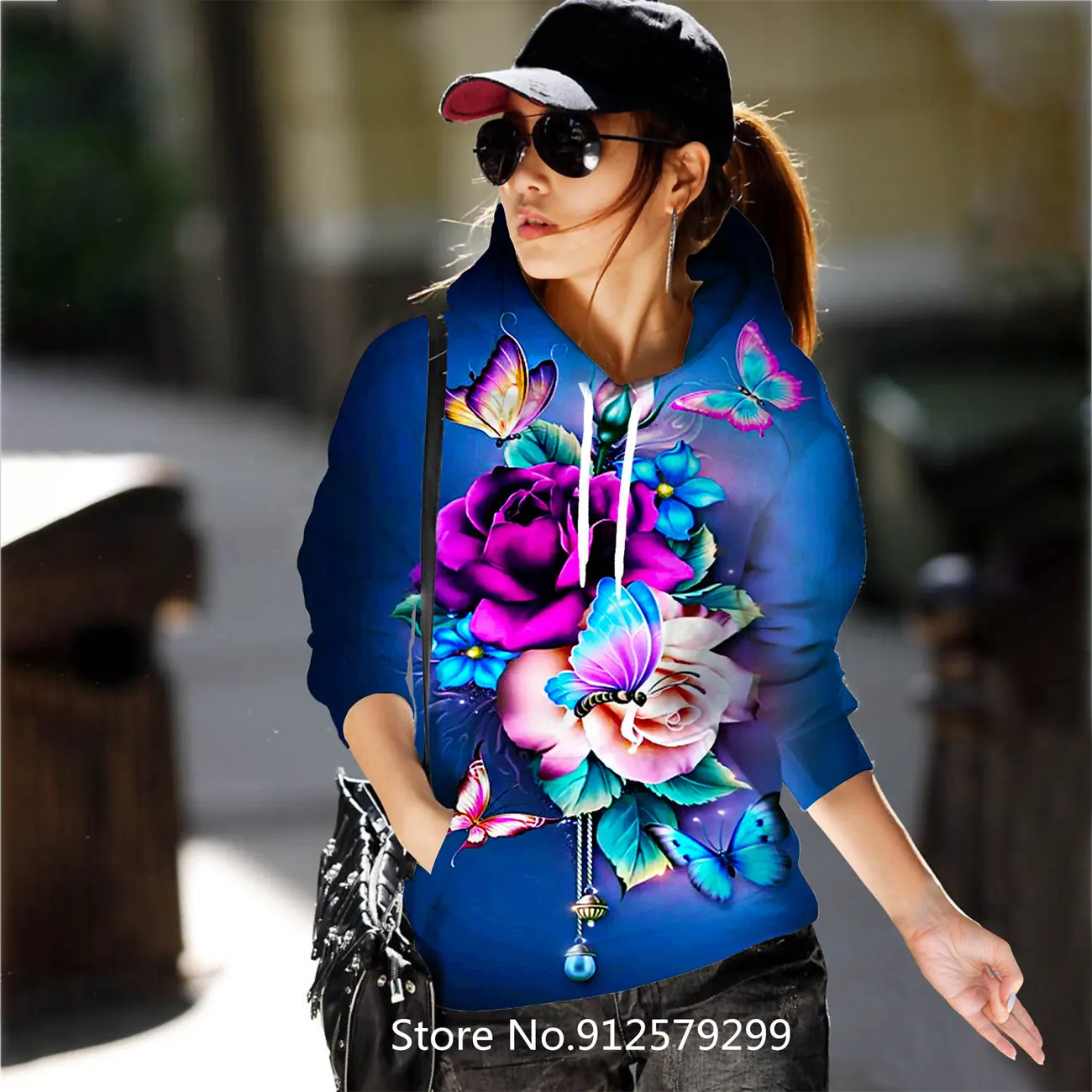 

2022 Women Fashion Hoodies Printing Women Sweatshirt Long Sleeve Female Hooded Pullovers Retro Tops