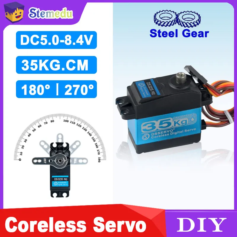 DS3235 PRO Coreless Digital Servo Stainless Steel Gear Waterproof for 1:8 1:12 RC Models