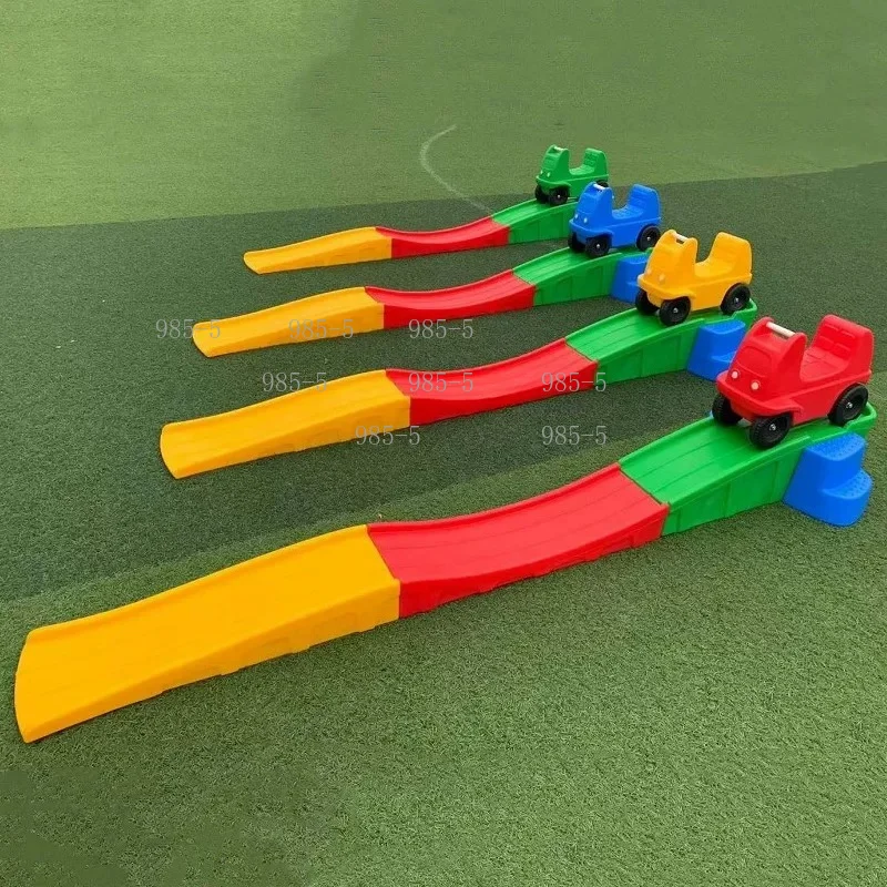 White Plastic Roller Coaster Game, B-M Three-Stage Sliding Track Toy for Children