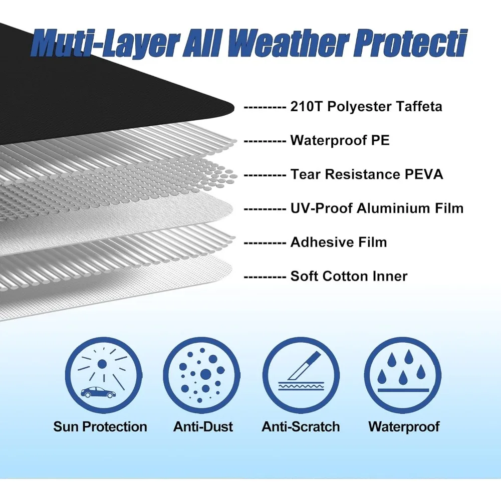 Cubierta de coche personalizada de 6 capas resistente al agua para Hummer H2 SUV 2002-2009, protección para todo tipo de clima en negro