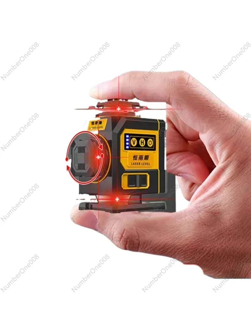 Mini Level Meter, Red Light Fan, Small Outdoor Super Infrared Laser Level Meter, Automatic Leveling and Fine Line