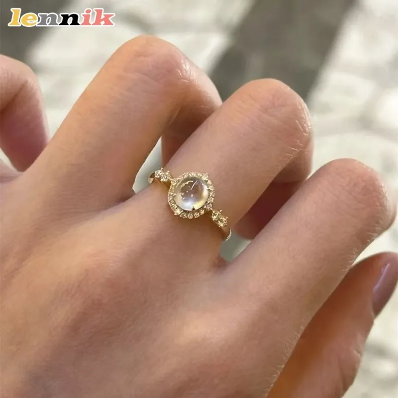 Weiß Eis Nachahmung Chalcedon Ring Frauen Offene Sanfte Luxus Temperament Finger Ring Kleine Nische Gefühl Trendy Zeigefinger Ring