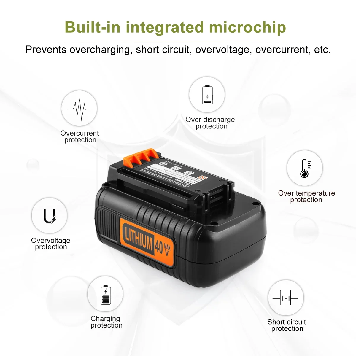 B01 Hot Selling Replacement For Black And Decker 40V Battery 2500mAh 40 Volt MAX Battery