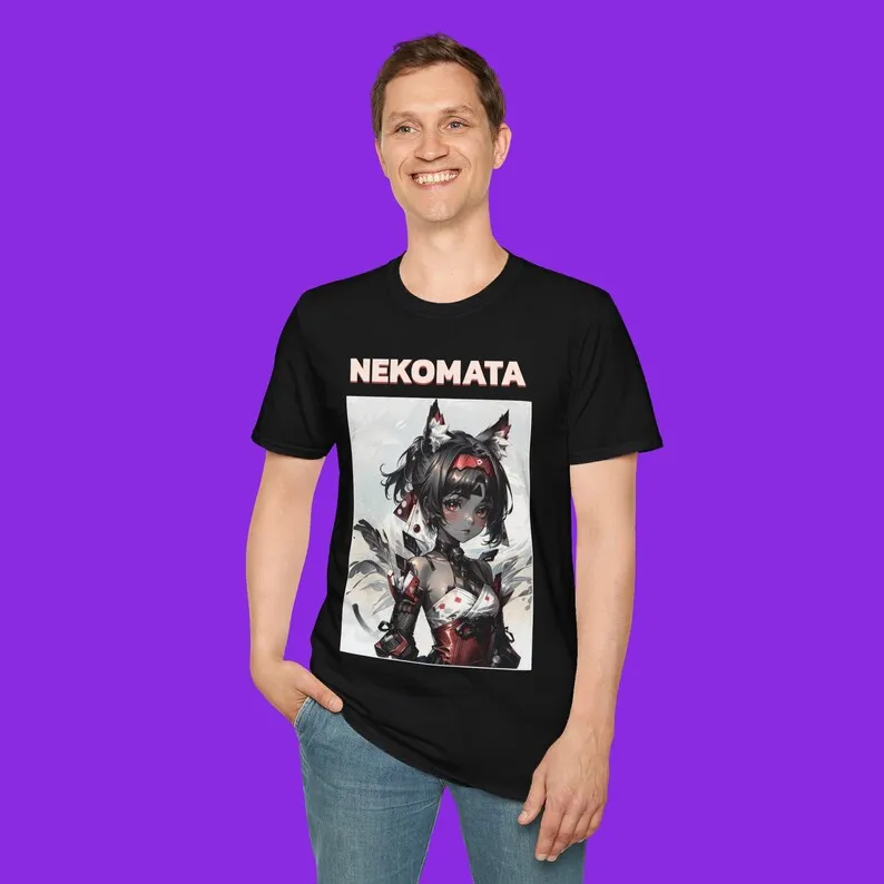 Zenless Zone Zero ShirtNekomata Fan Art ShirtNekomata ShirtZZZ ShirtZZZHoyoverse (Grayscale +Red)