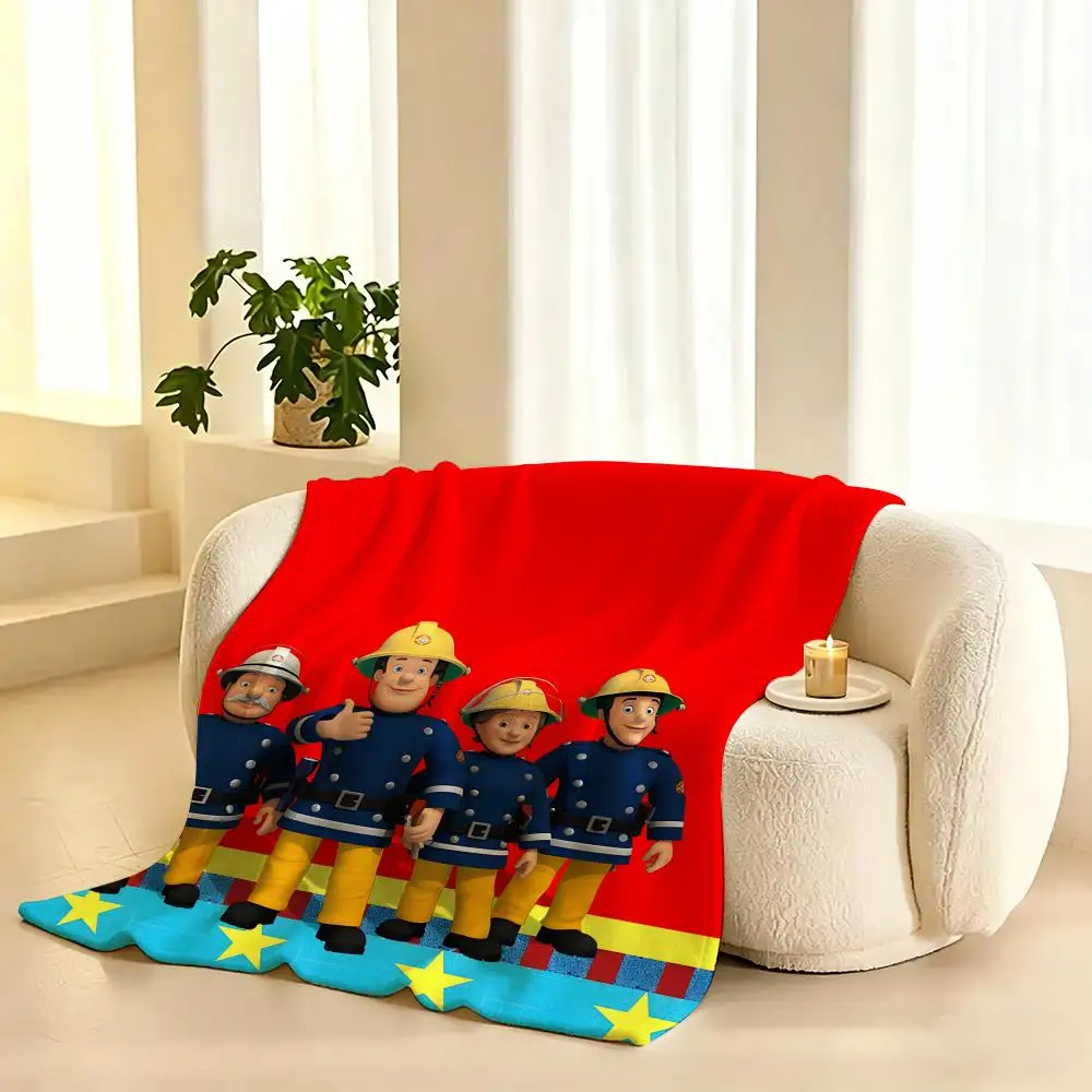 Cartoon Firemans Sams Throw 240g flannel blanket, suitable for sofas, beds, offices,  exquisite gift blankets