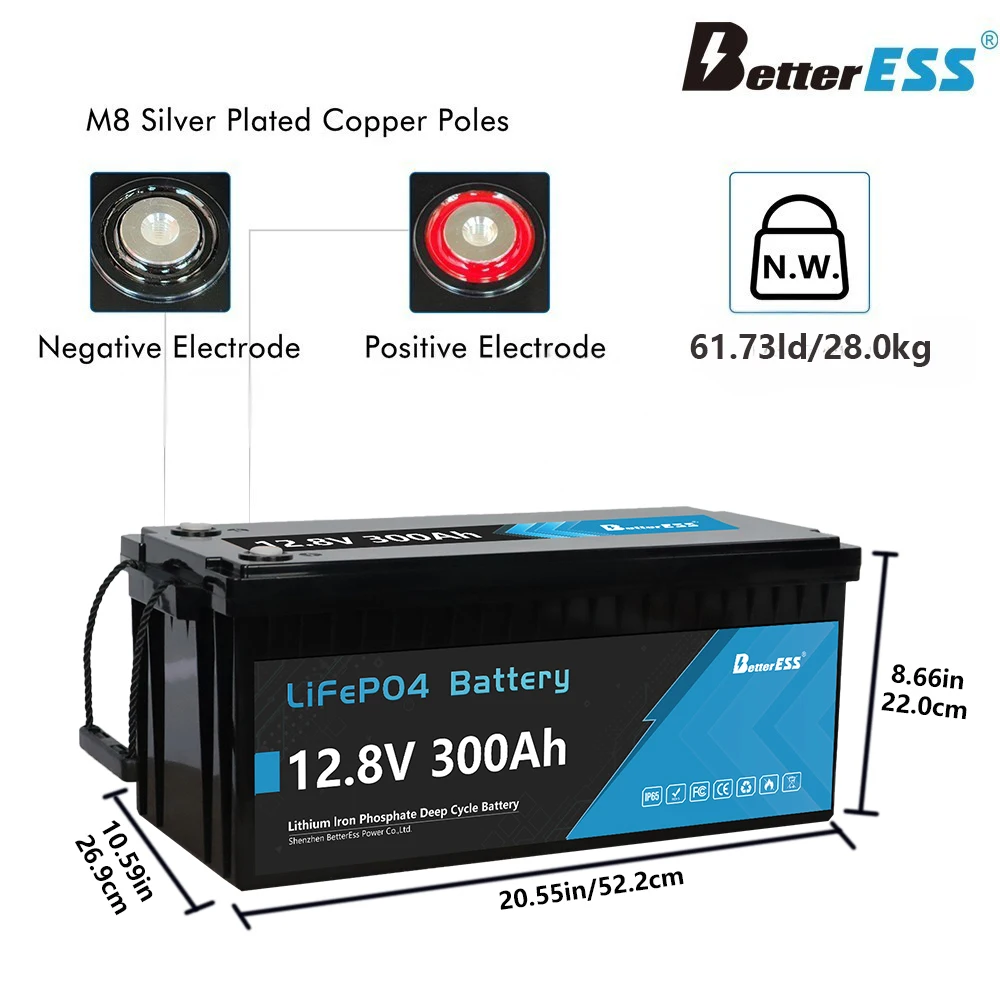 جديد 12 فولت 24 فولت 100 أمبير 200 أمبير 300 أمبير 400 أمبير LiFePo4 بطارية حزمة بطاريات ليثيوم فوسفات الحديد لنظام تخزين الطاقة الشمسية RVHome