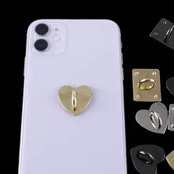 2pcs Adhesive Metal Heart Phone Charm Holder Mobile Phone Case Finger Ring Stand Hook Buckle Charm Clasp Accessory