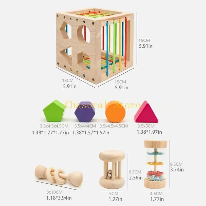 E7CE Boîte reconnaissance en bois couleur pour l'apprentissage précoce pour le nourrisson pour préscolaire