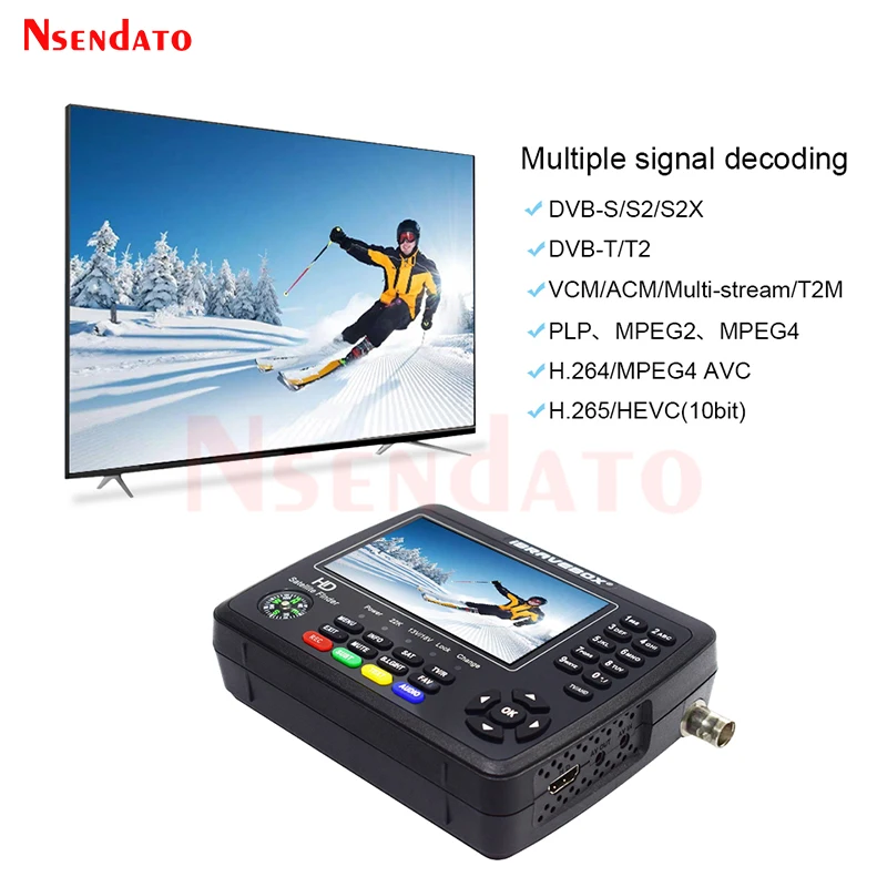 V10 مكتشف ماكس ماكس + Ibravebox HD الأقمار الصناعية إشارة التلفزيون Sat مكتشف DVB-S/S2/S2X AHD H.265 إشارة متر الأقمار الصناعية Sat مكتشف ل LNB