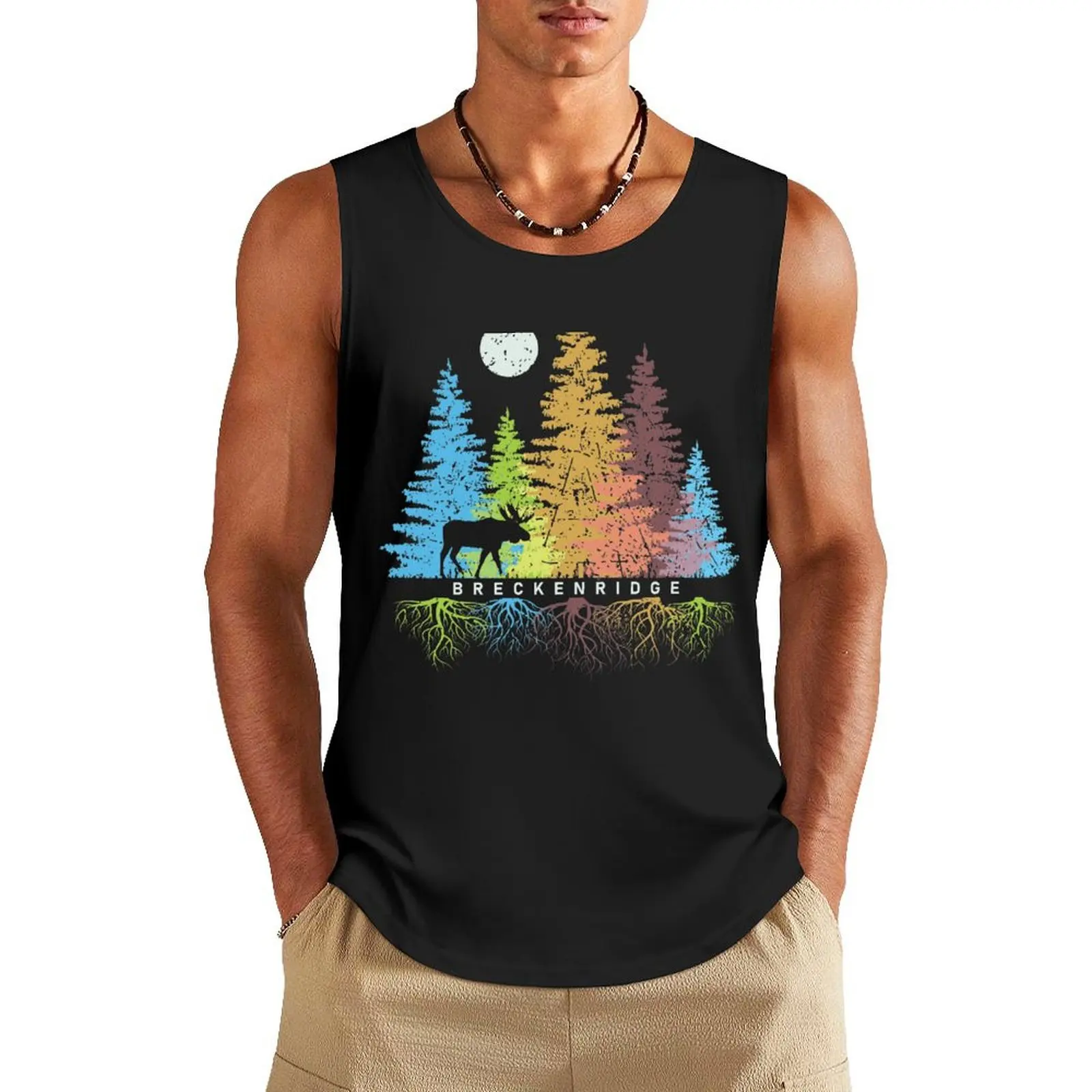 Breckenridge Ski Resort Tank Top T-shirt sports Men's sleeveless Working vest summer clothes men 2024