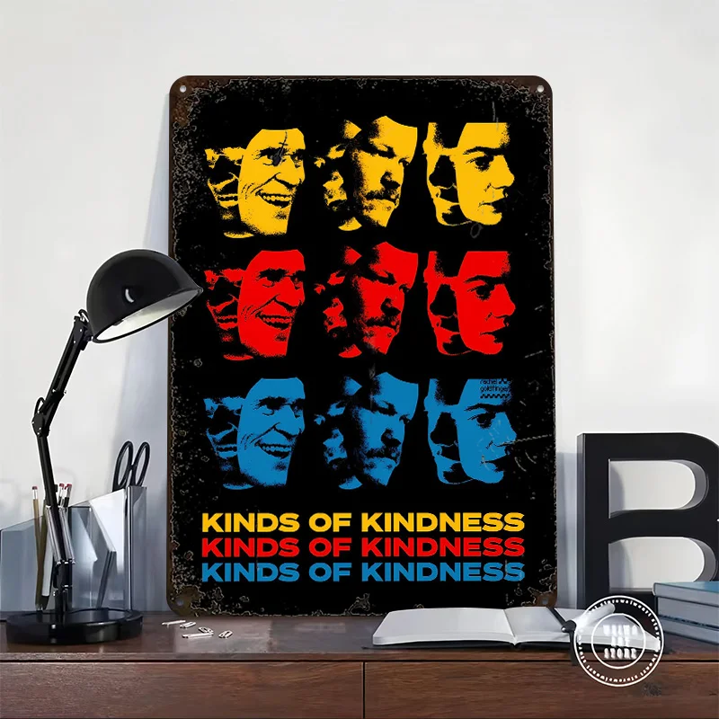 Kinds of Kindness Movie Poster Retro 3D Printed Metal Signs Customized Wall Hanging Gift for Bedroom Decoration Room Decor Men
