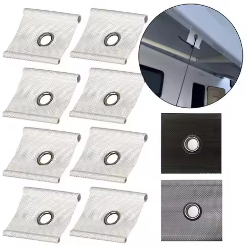 8pcs Practical With Holes Camping Awning Hooks Caravan Camper RV Tent Hangers Sunshade Hook Clips