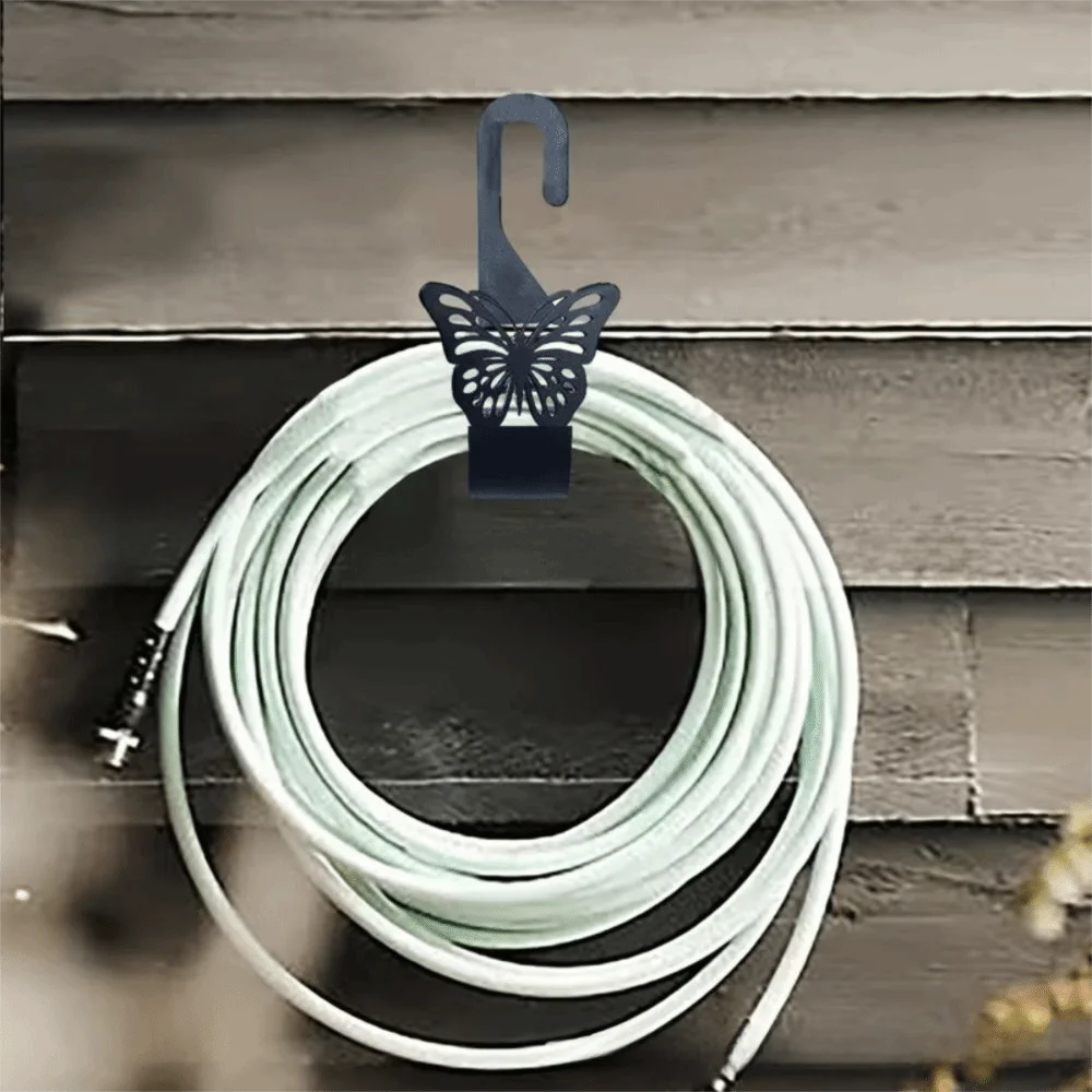 Heavy-Duty Wall-Mounted Hose Hanger Solid Material Large Weight Capacity Garden Hose Winder Easy To Install Bend Resistant