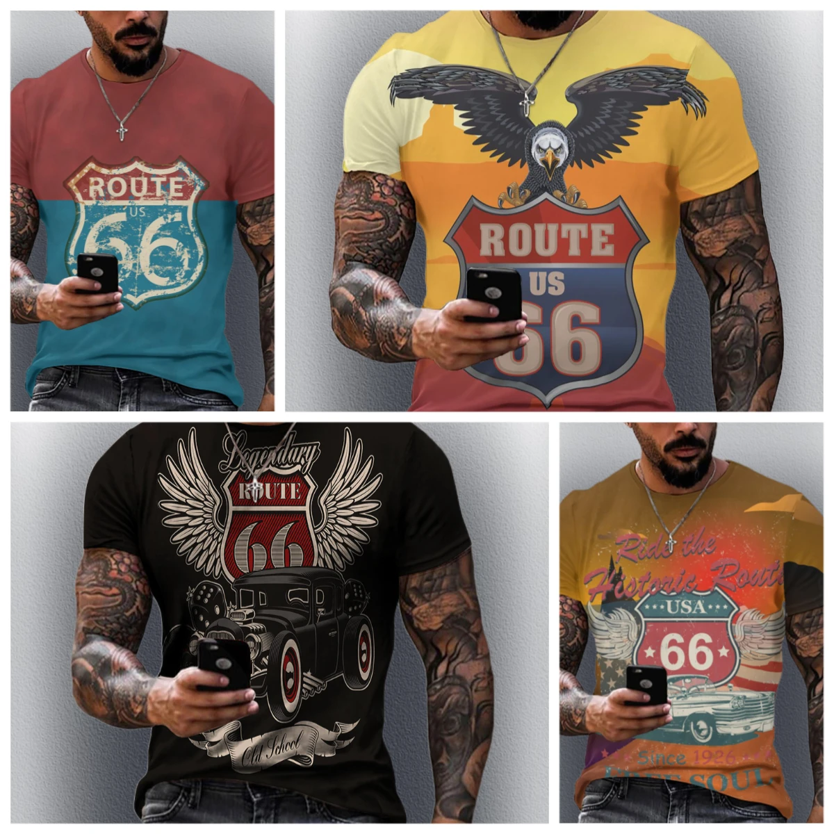 

Лето 2024, мужские быстросохнущие футболки в стиле ретро Road 66, гоночные мотоциклы Dominate, удобные модные трендовые свободные повседневные футболки Y2K