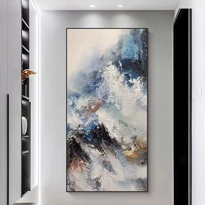 Pure Hand-Painted Valley Scenery Oil Painting Modern Abstract Handmade Oil Painting Decoration Mural For Bedroom Dining Room