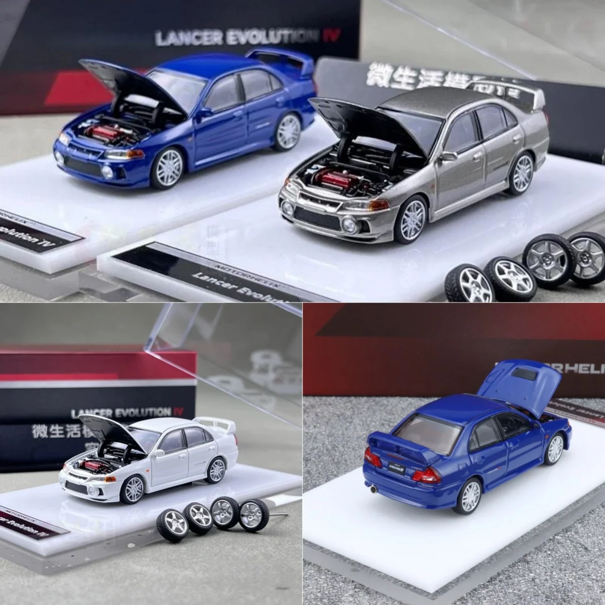

MH 1:64 Lancer EVO IV Scottish White openable Alloy Car model