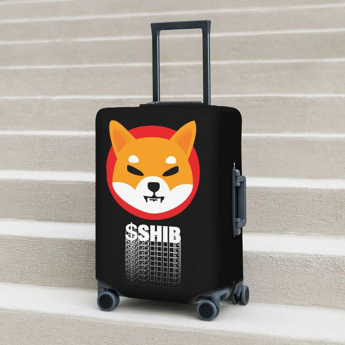 

$Shib Shiba Inu Coin Fomo Crypto Memecoin Shibacoin Чехол для чемодана Эластичные дорожные защитные чехлы для багажа 18-32 дюймов