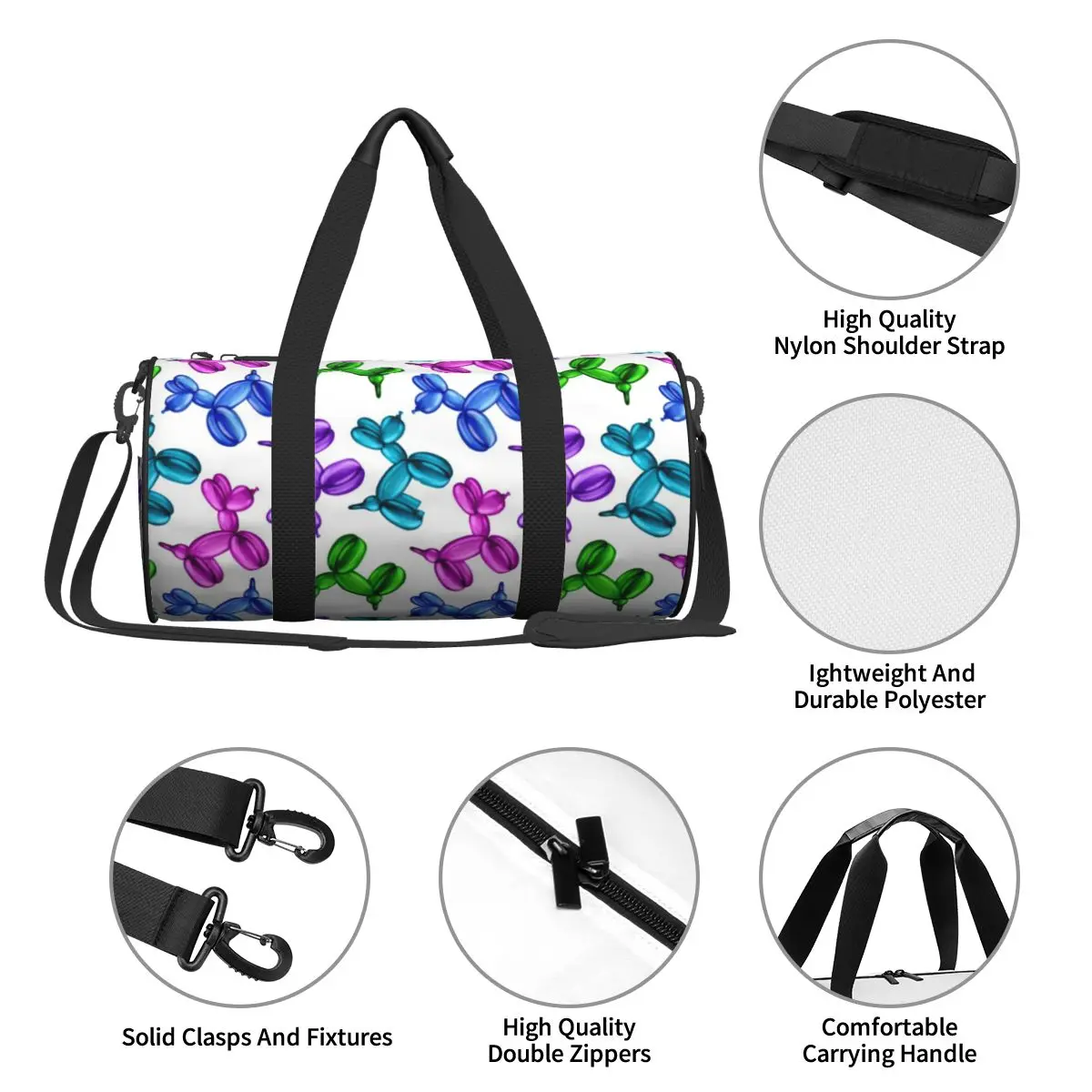 Multi Colour Balloon Dogs Sport Bags Fun Cool Gym Accessories Gym Bag Outdoor Couple Design Handbag Training Novelty Fitness Bag