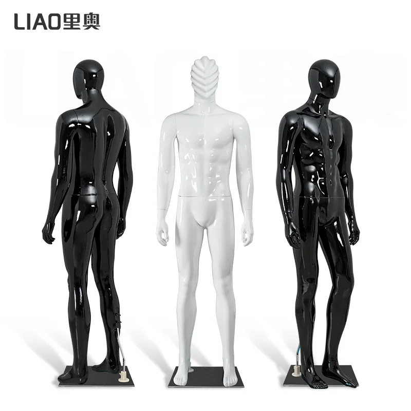 

Мужской манекен для демонстрации деловых костюмов, черно-белый, пластиковый, полноразмерный, для магазина одежды.