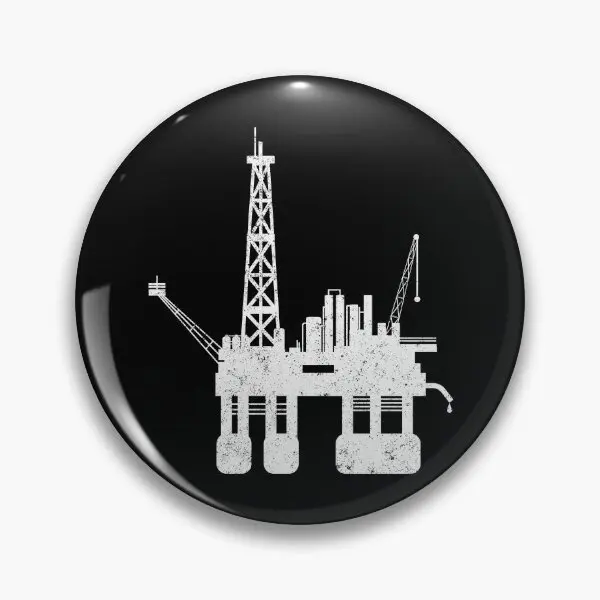 Ocean Oilfield Driller Drilling Rig  Soft Button Pin Lapel Pin Women Creative Cartoon Brooch Clothes Badge Gift Cute Decor Hat