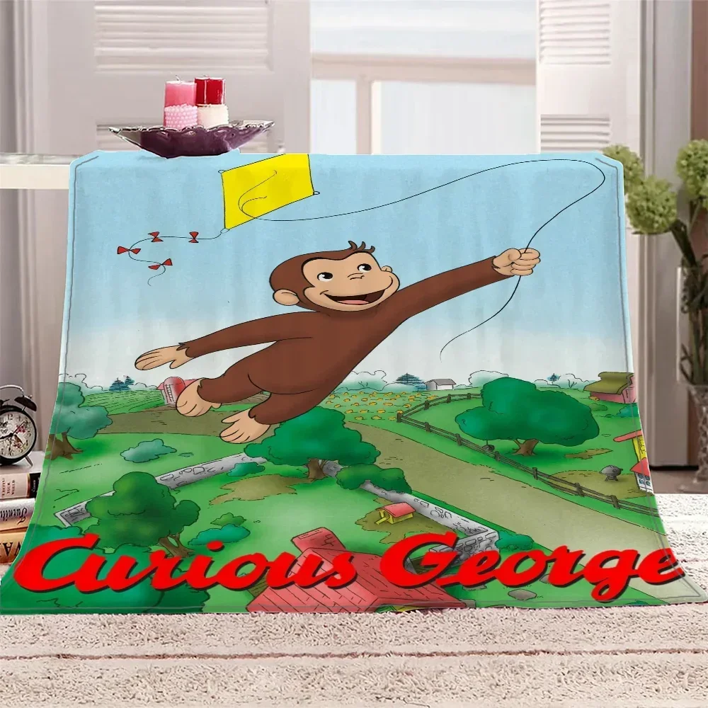 

Cozy Curious George Throw Blanket for Sofa or Bed Perfect Warm Plaid Home Decor