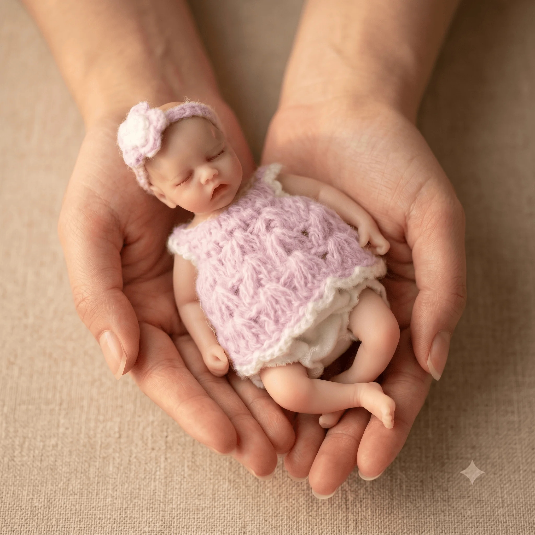 Cloveray 6 Inch Full Silicone Reborn Baby Doll Mini Sleeping Newborn Girl Doll Removable Clothes Washable Collectible Doll Gift