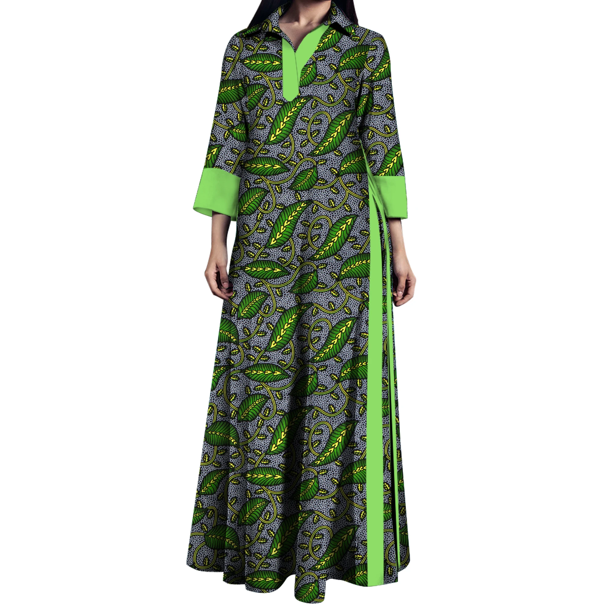 فساتين نسائية غير رسمية مطبوعة أفريقية فستان ماكسي طويل من القطن Dashiki رداء أفريقي نسائي فساتين أنقرة مصنوعة حسب الطلب WY9586